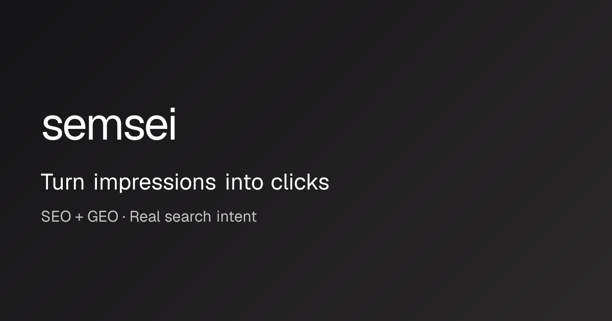 Semsei — AI SEO + GEO